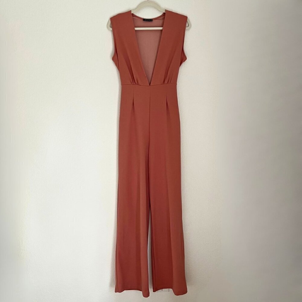 BLVD Boutique Dusty Pink Low V-Neckline Romper Jumpsuit